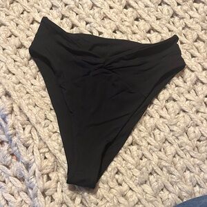 L*SPACE Black High-Cut Bikini Bottom ONLY